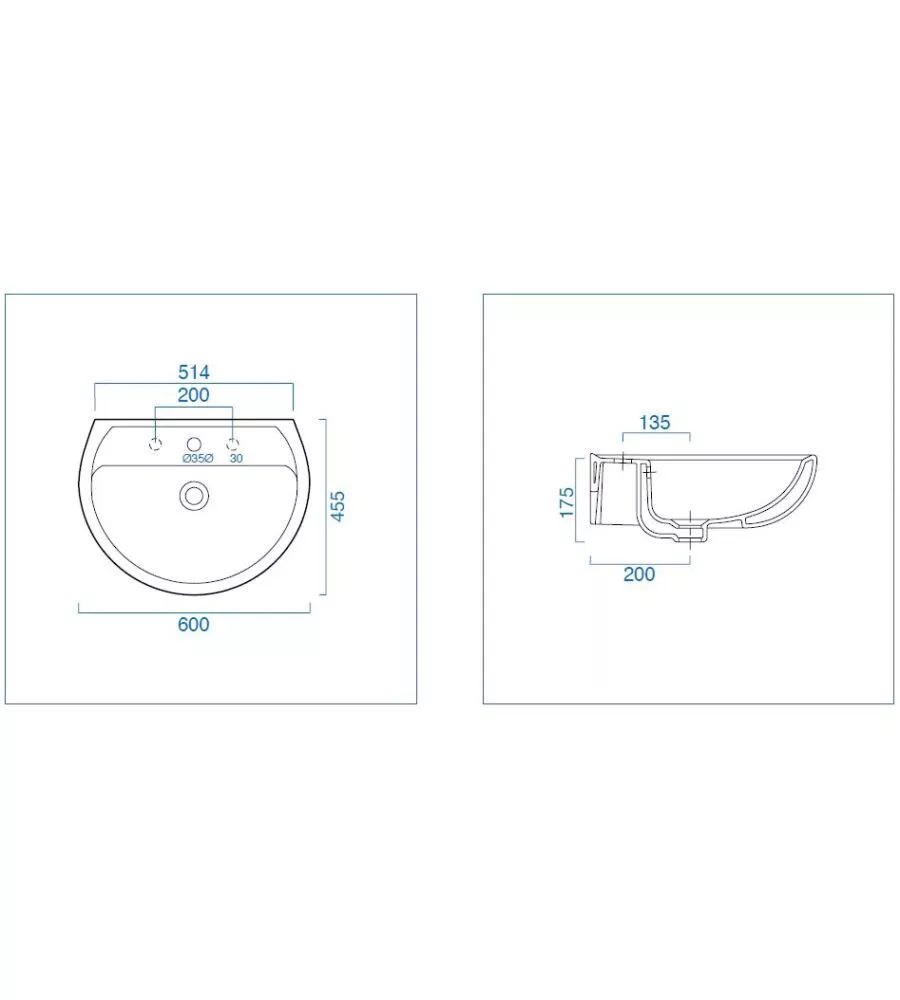 Lavabo in ceramica bianco "colibri 2", geberit